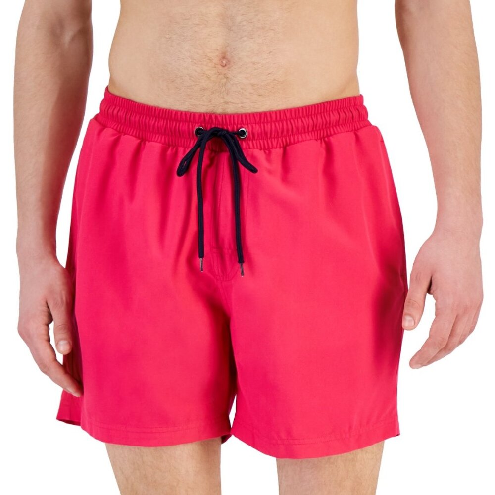 NWT Club Room Mens Quick Dry Swimwear Swim Trunks Pink Peacock